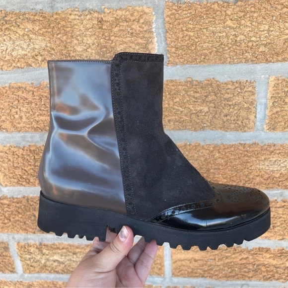 Luca Grossi suede patent leather boots 38.5 - Picture 1 of 13